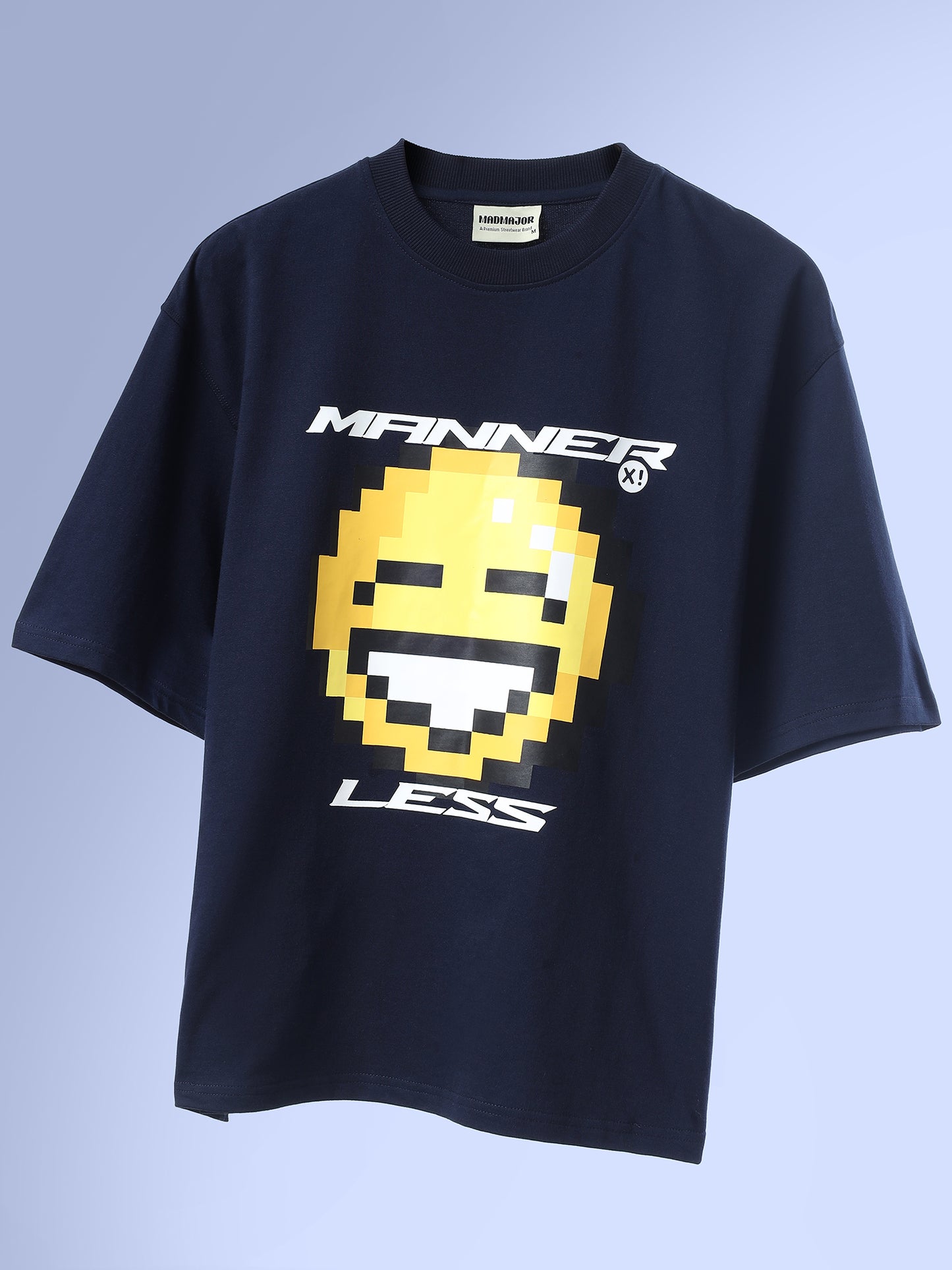 NAVY BLUE MANNER LESS T-SHIRT