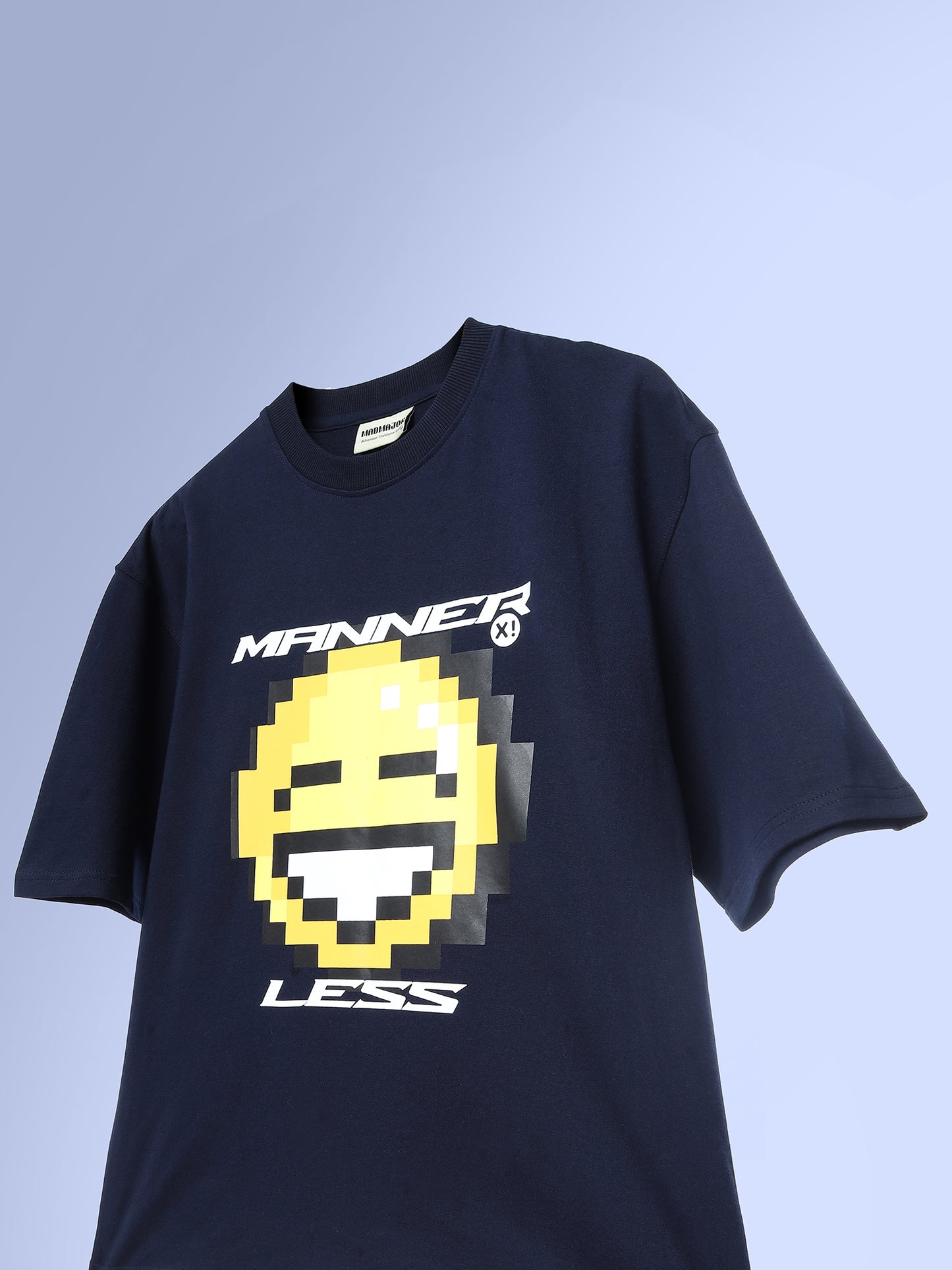 NAVY BLUE MANNER LESS T-SHIRT