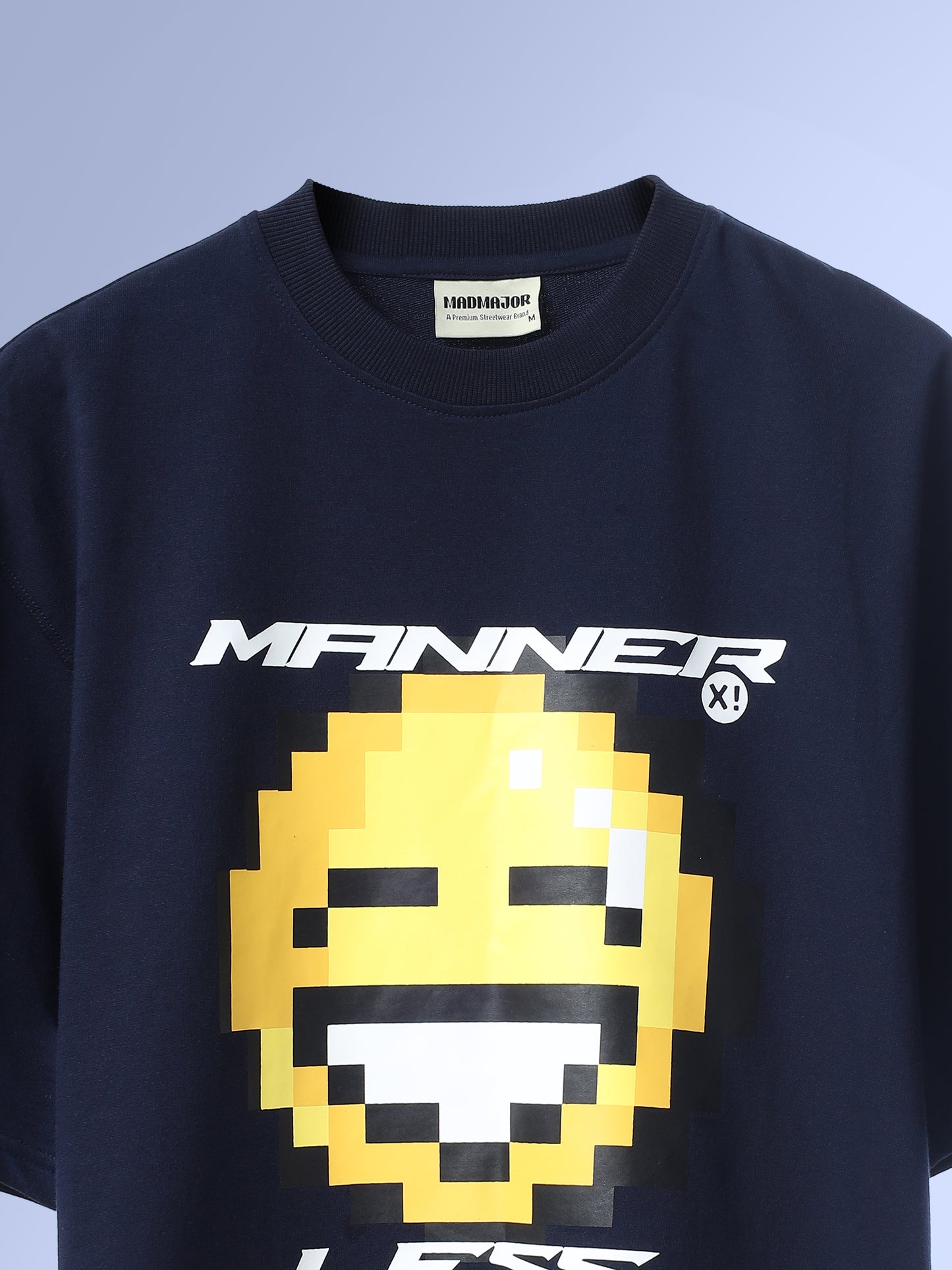 NAVY BLUE MANNER LESS T-SHIRT